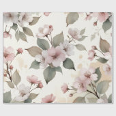 Sage Green Cherry Blossom Easter Gift Wrap Geschenkpapier (Flach)