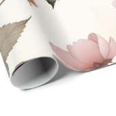 Sage Green Cherry Blossom Easter Gift Wrap Geschenkpapier (Rolleneckpunkt)