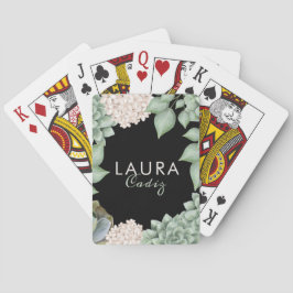 Sage Green Chic Country Floral & Foliage Frame Spielkarten