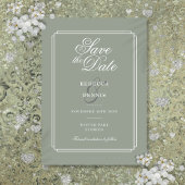 Sage Green Chic Elegante Script Parco Civico-Ciani Save The Date