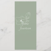 Sage Green | Chic Floral Wedding Flat Menu Menükarte (Rückseite)