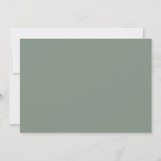 Sage Green Chic Minimal Einladung zur Hochzeit (Rückseite)