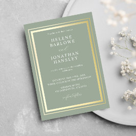 Sage Green Chic Moderne Minimalistische Hochzeit Einladung