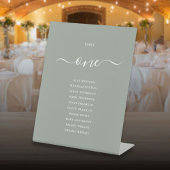 Sage Green Chic Script Tischnummer Seekarte Sockelschild