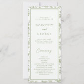 Sage Green Chinoiserie Hochzeitsprogramm Einladung (Vorderseite)