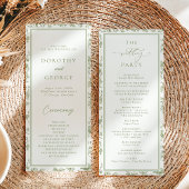 Sage Green Chinoiserie Hochzeitsprogramm Einladung