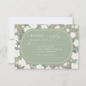 Sage Green Chinoiserie Ivory Blume Hochzeit RSVP Karte (Vorderseite)