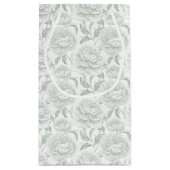 Sage Green Chinoiserie Peonies Kleine Geschenktüte (Rückseite)