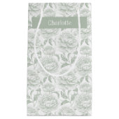 Sage Green Chinoiserie Peonies Kleine Geschenktüte (Vorderseite)