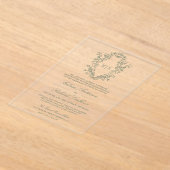 Sage Green Chinoiserie Wappen Monogram Wedding Acryleinladungen (Ablage )
