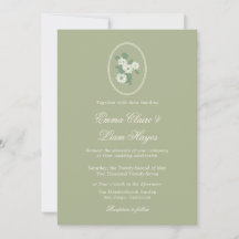 Sage Green Chinoiserie Wedding Invitation