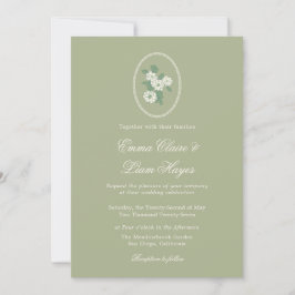 Sage Green Chinoiserie Wedding Invitation Einladung