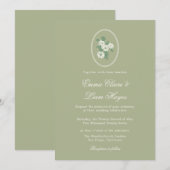 Sage Green Chinoiserie Wedding Invitation Einladung (Vorne/Hinten)