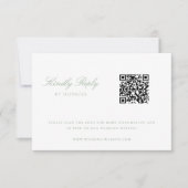 Sage Green Chinoiserie Wedding QR Code RSVP Karte (Vorderseite)