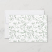 Sage Green Chinoiserie Wedding QR Code RSVP Karte (Rückseite)