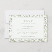 Sage Green Chinoiserie Wedding RSVP Karte (Vorderseite)