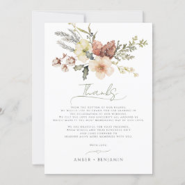 Sage Green Christmas Bloral Winter Pine Hochzeit Dankeskarte