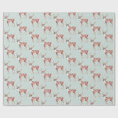 Sage Green Christmas Deer Geschenkpapier (Flach)