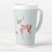 Sage Green Christmas Deer Personalisiert Milchtasse (Rechte Ecke)