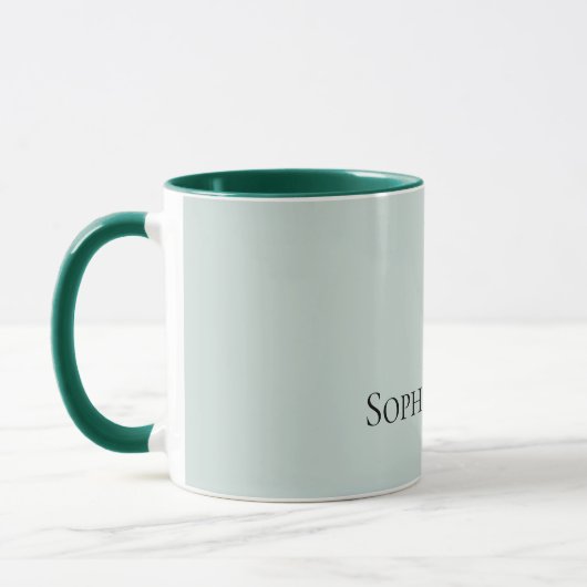 Sage Green Christmas Deer Personalisiert Tasse (Links)