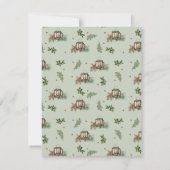 Sage Green Christmas Lantern Pine Berries Mitteilungskarte (Rückseite)