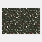 Sage Green Christmas Modern Minimal Botanisch Geschenkpapier Set (Vorderseite 3)