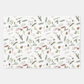 Sage Green Christmas Modern Minimal Botanisch Geschenkpapier Set (Vorderseite 2)