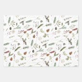 Sage Green Christmas Modern Minimal Botanisch Geschenkpapier Set (Vorderseite 3)