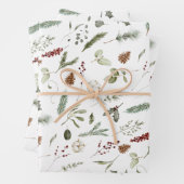 Sage Green Christmas Modern Minimal Botanisch Geschenkpapier Set (Beispiel)