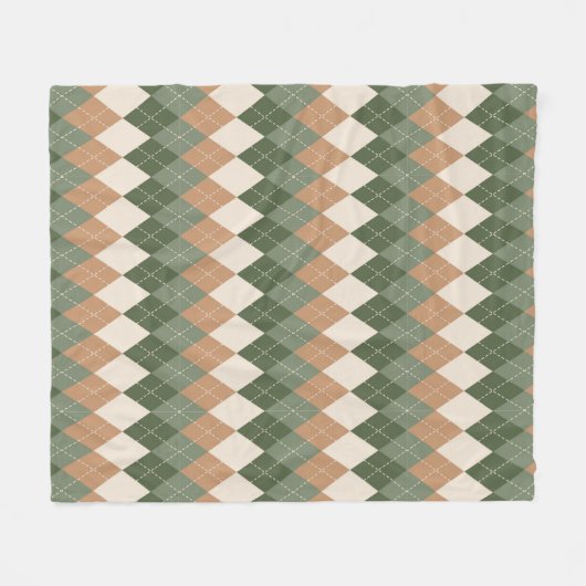 Sage Green Christmas Pattern Fleecedecke (Vorderseite (Horizontal))