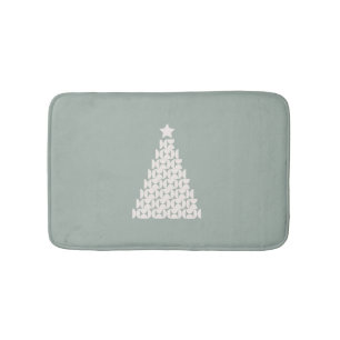Sage Green Christmas Tree Badematte