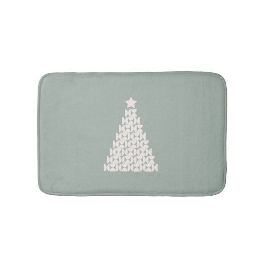 Sage Green Christmas Tree Badematte (Vorderseite)