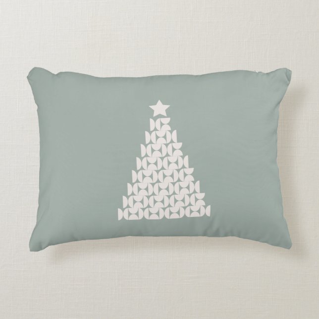 Sage Green Christmas Tree Dekokissen (Vorderseite)