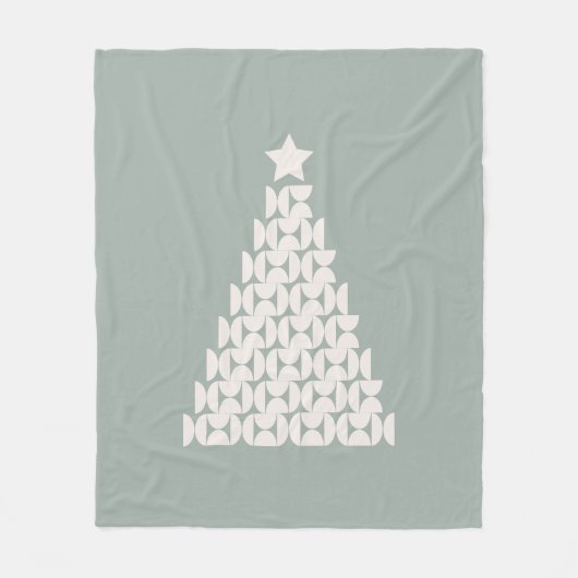 Sage Green Christmas Tree Fleecedecke (Vorderseite)