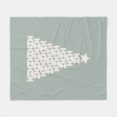 Sage Green Christmas Tree Fleecedecke (Vorderseite (Horizontal))