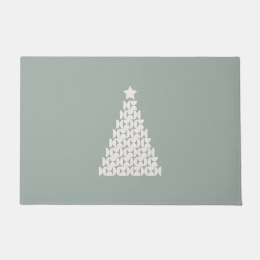 Sage Green Christmas Tree Fußmatte (Vorderseite)
