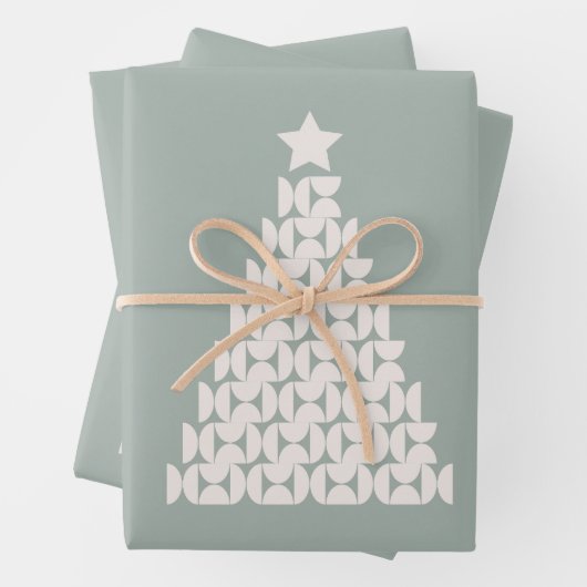 Sage Green Christmas Tree Geschenkpapier Set (Beispiel)