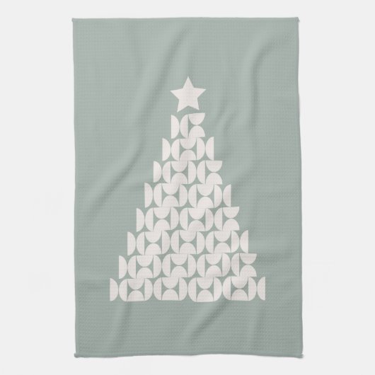 Sage Green Christmas Tree Geschirrtuch (Vertikal)