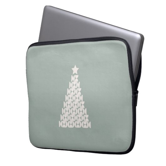 Sage Green Christmas Tree Laptopschutzhülle (Vorderseite Links)