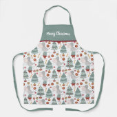 Sage Green Christmas Tree, Maus, Geschenke Schürze (Vorderseite)