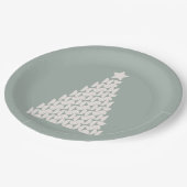 Sage Green Christmas Tree Pappteller (Schrägansicht)