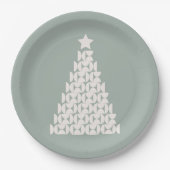 Sage Green Christmas Tree Pappteller (Vorderseite)
