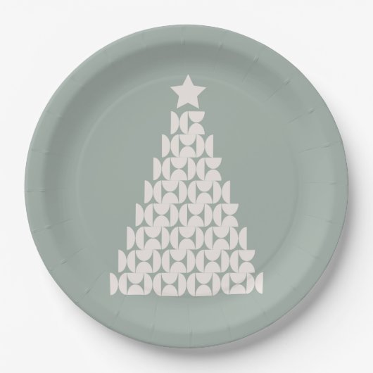 Sage Green Christmas Tree Pappteller (Vorderseite)