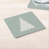 Sage Green Christmas Tree Rechteckiger Pappuntersetzer (angewinkelt)
