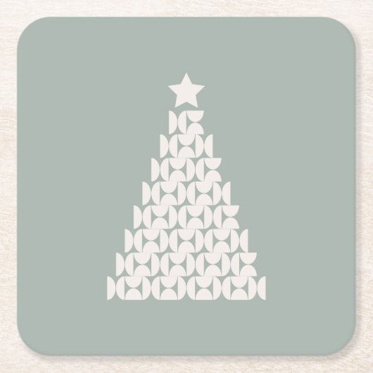 Sage Green Christmas Tree Rechteckiger Pappuntersetzer (Vorderseite)