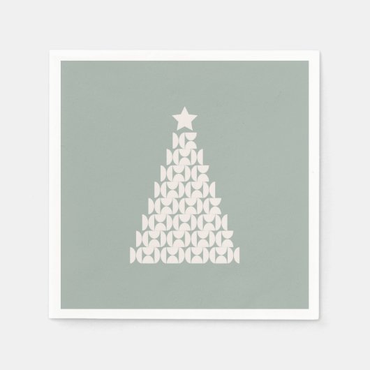 Sage Green Christmas Tree Serviette (Vorderseite)