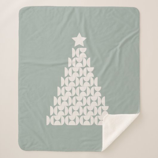 Sage Green Christmas Tree Sherpadecke (Vorderseite)