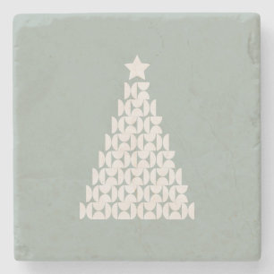 Sage Green Christmas Tree Steinuntersetzer