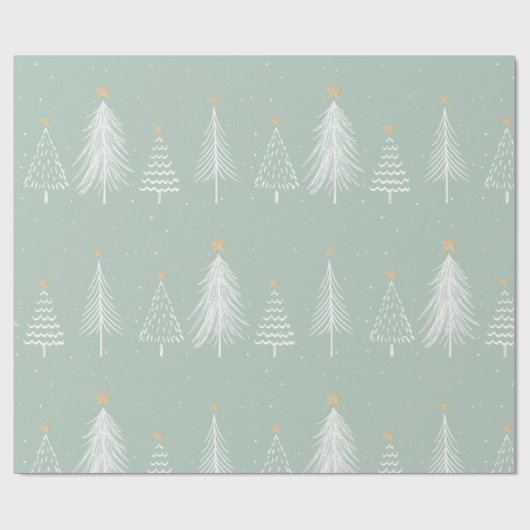 Sage green Christmas Trees Geschenkpapier (Flach)