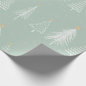Sage green Christmas Trees Geschenkpapier (Ecke)